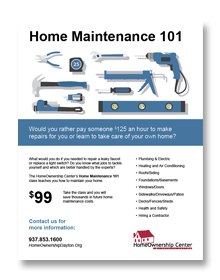 Home Maintenance 101 Class Flyer